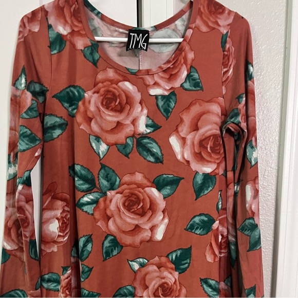 TMG Rose Print Long Sleeve Dress - Picture 1 of 4